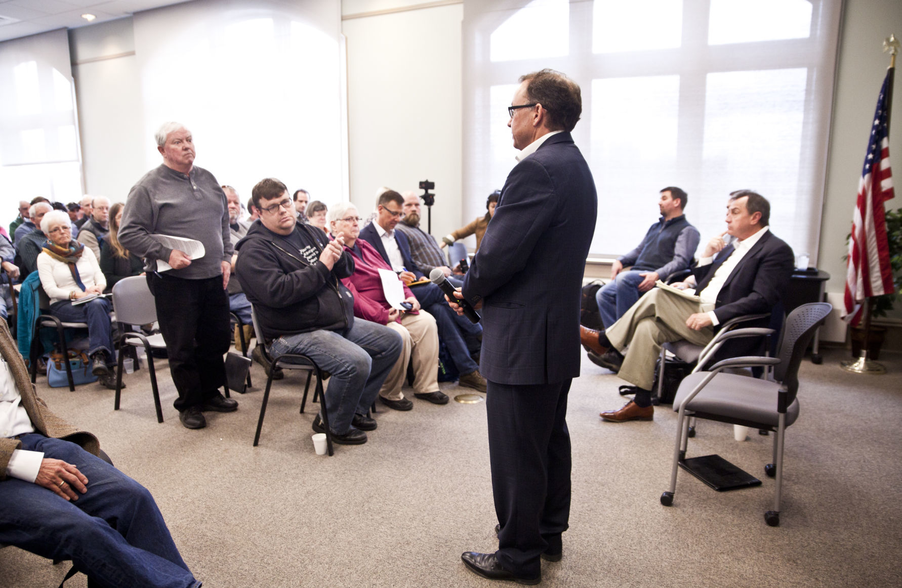 Fritz Daly makes a comment to EPA Region 8 Administrator Doug Benevento
